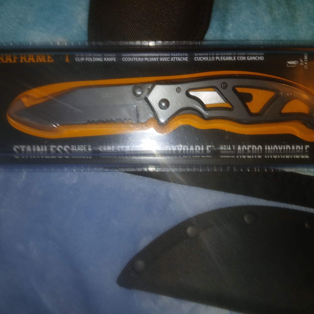 Stainless Steel Folding Knife with Sheath